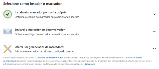 instalacao insight tag linkedin ads
