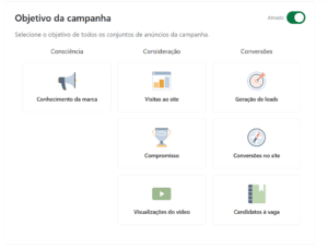 Checklist Campanhas Linkedin: Objetivos de campanhas no LinkedIn Ads
