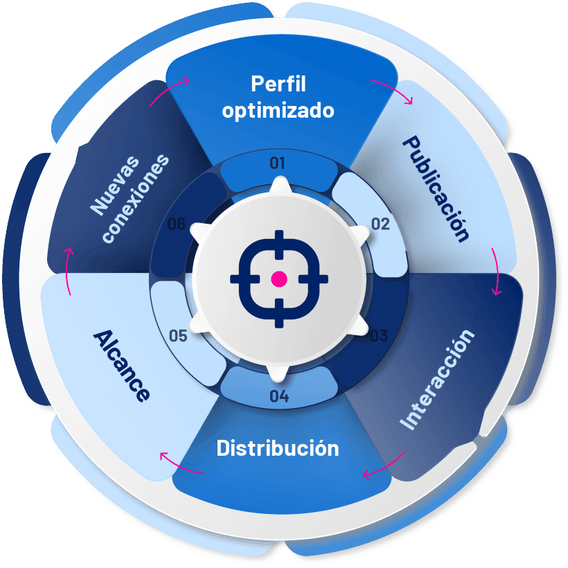 Paso a paso para un perfil de LinkedIn ganador: perfil optimizado, publicación, interacción, distribución, alcance y nuevas conexiones
