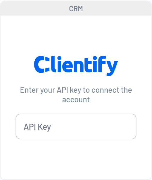 Clientify card on the Integrations tab