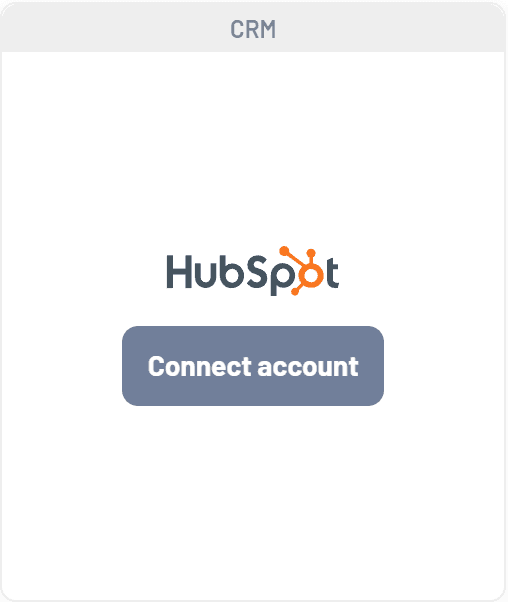 HubSpot card on the Integrations tab