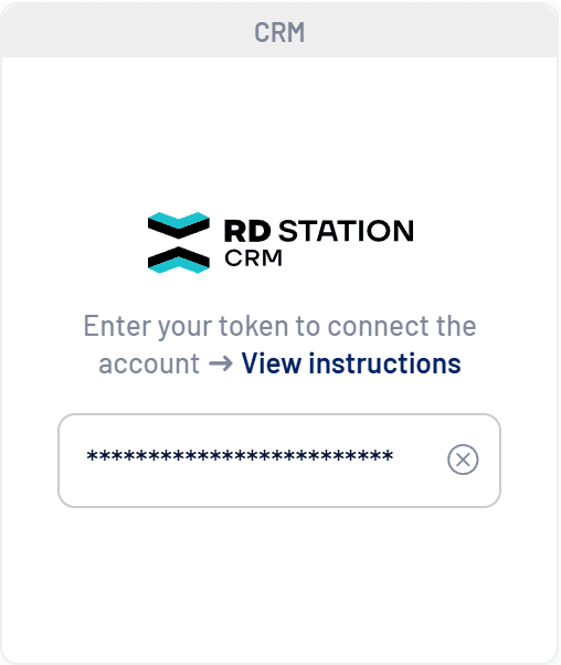 RD Station CRM card on the Integrations tab