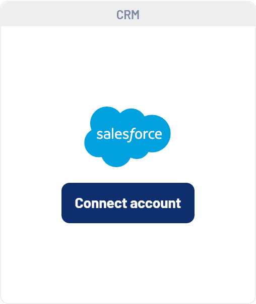 Salesforce card on the Integrations tab