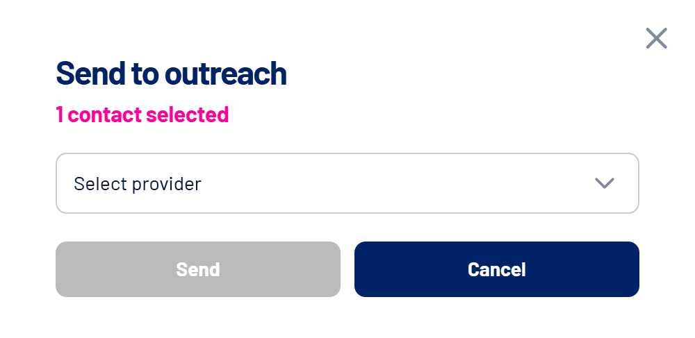 Send to outreach window with the provider choice