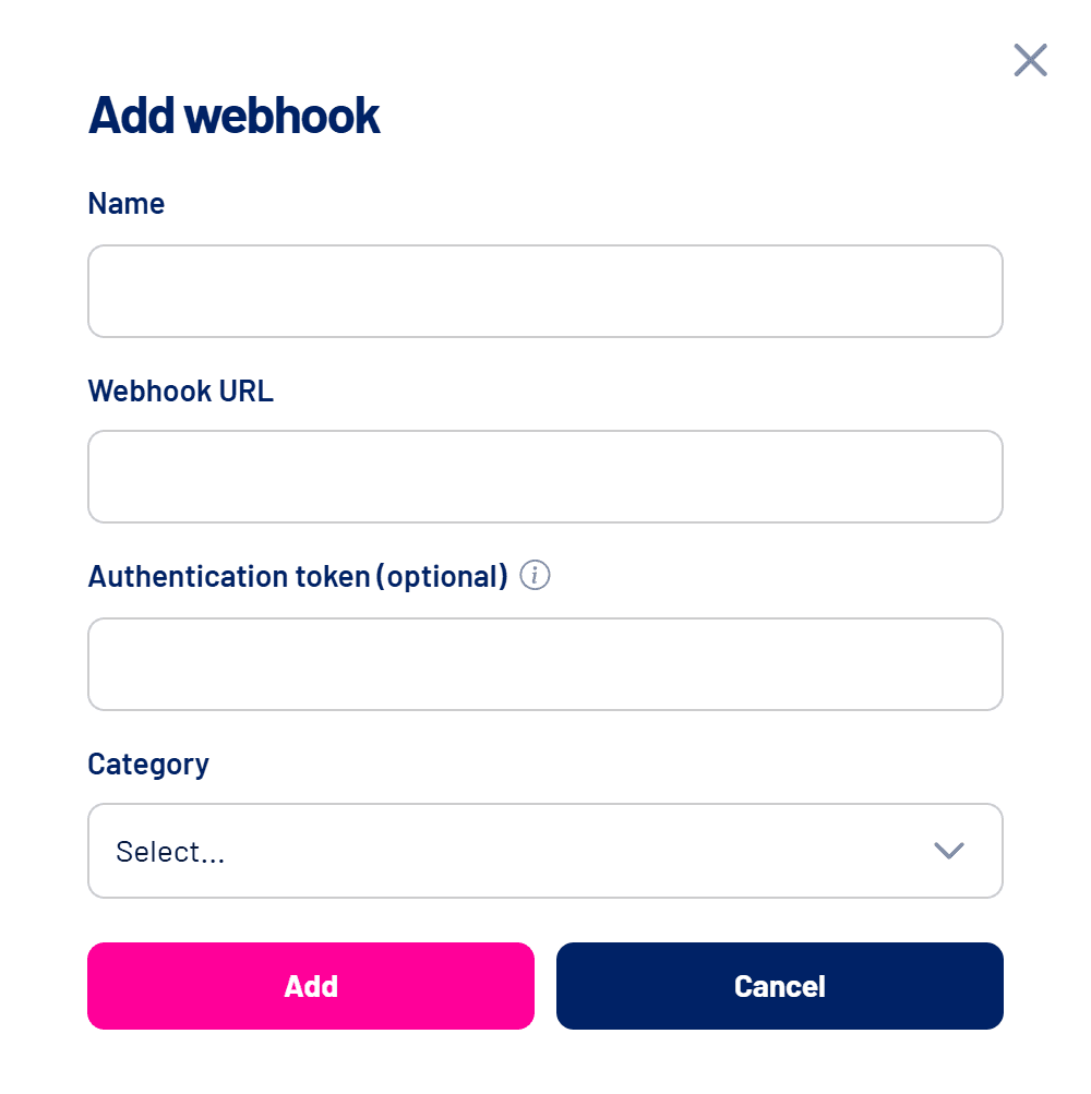 Add webhook window
