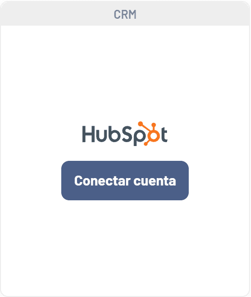 Tarjeta de HubSpot en la pestaña Integraciones