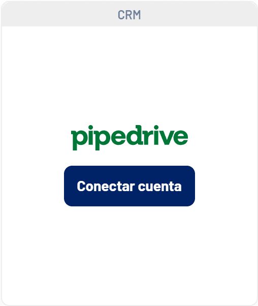 Tarjeta de Pipedrive en la pestaña Integraciones