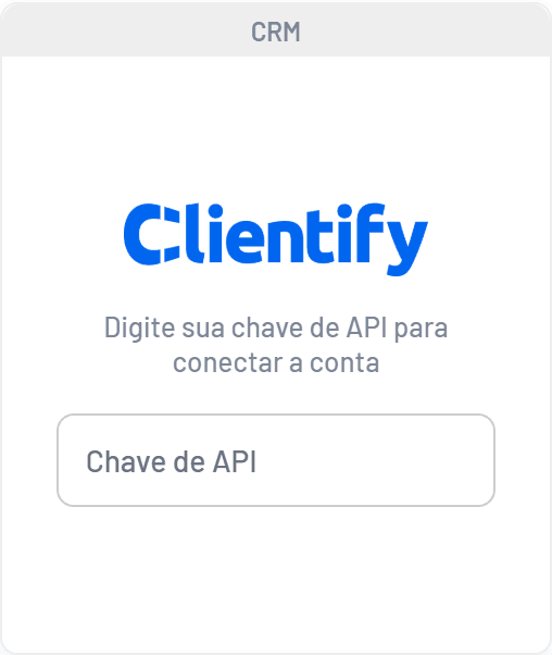 Card do Clientify na aba Integrações