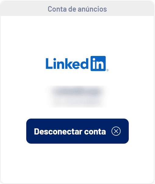 Card do LinkedIn Ads conectado (dados ocultos)