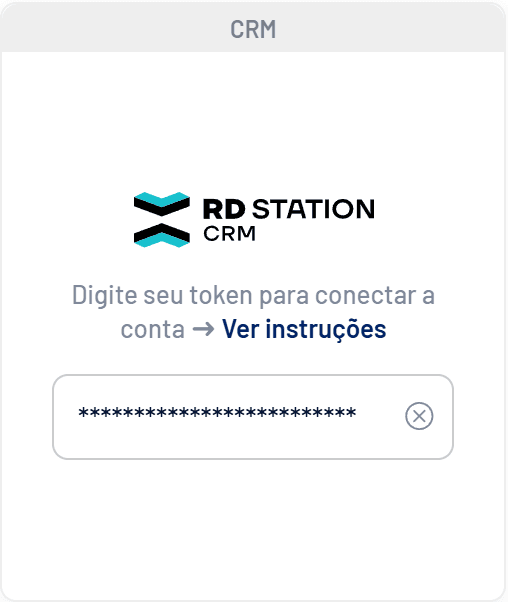 Card do RD Station CRM conectado