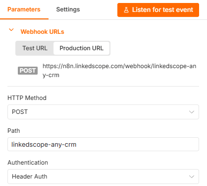 Aba Production URL do webhook no n8n
